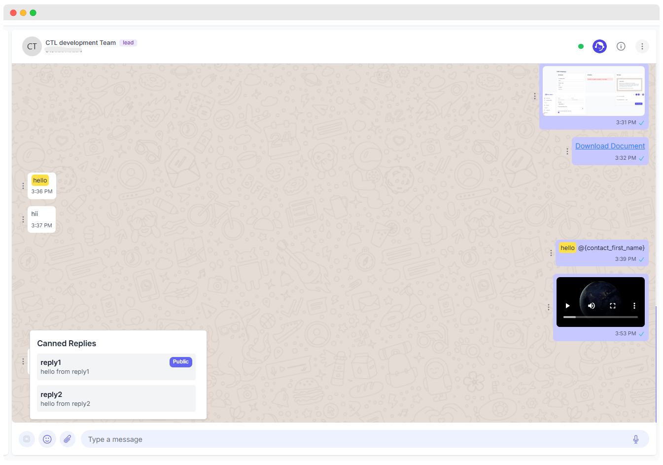 Canned Replies in Chat